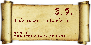 Brünauer Filomén névjegykártya